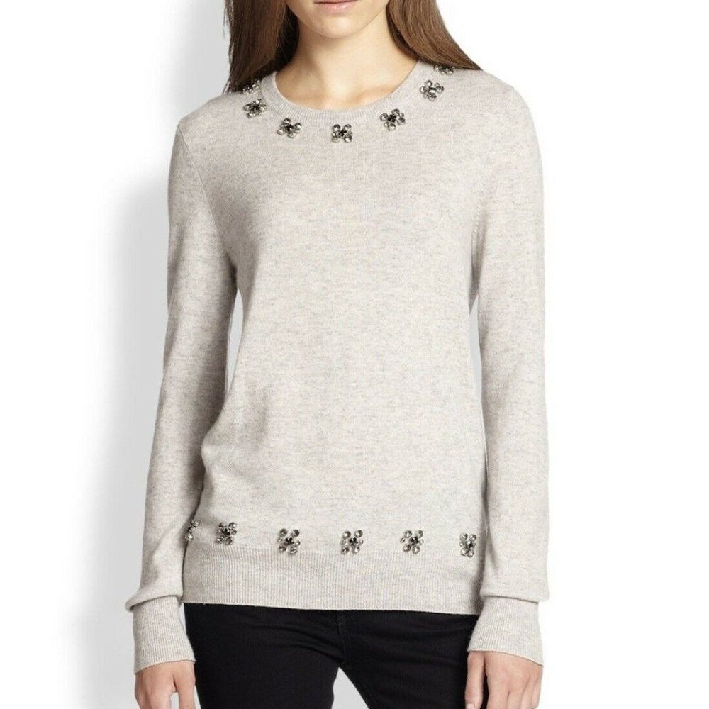 Equipment Femme Cashmere Rhinestone Sweater - Picture 1 of 8